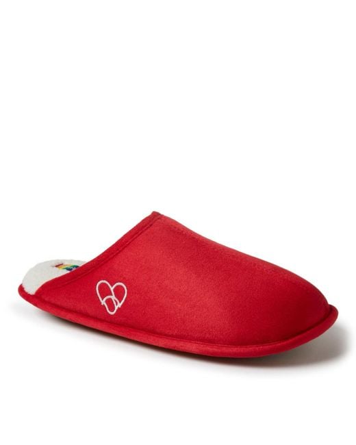 Dearfoams Red Pride Collection Scuff Slipper