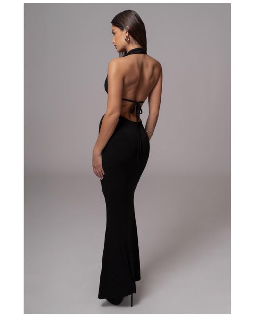 JLUXLABEL Black Aurora Draped Maxi Dress