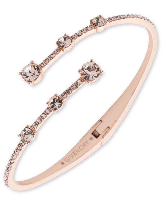 Givenchy White Crystal Stone Gold-tone Bangle Bracelet