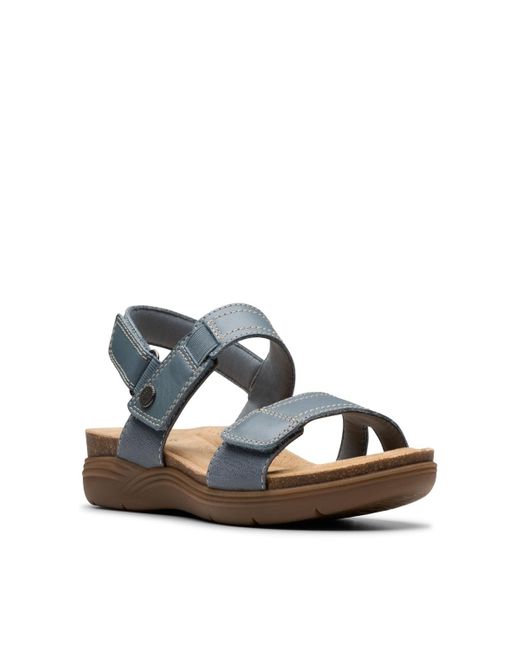 Clarks Multicolor Collection April Clover Riptape Flat Sandals