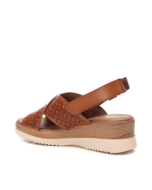 Xti Brown Wedge Sandals