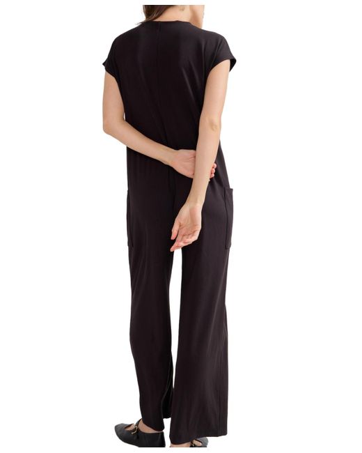 Hatch Collection Black Maternity The Charlotte Nursing Friendly Jumpsuit