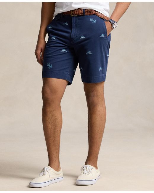 Polo Ralph Lauren Blue 9-inch Stretch Classic Fit Marlin Shorts for men