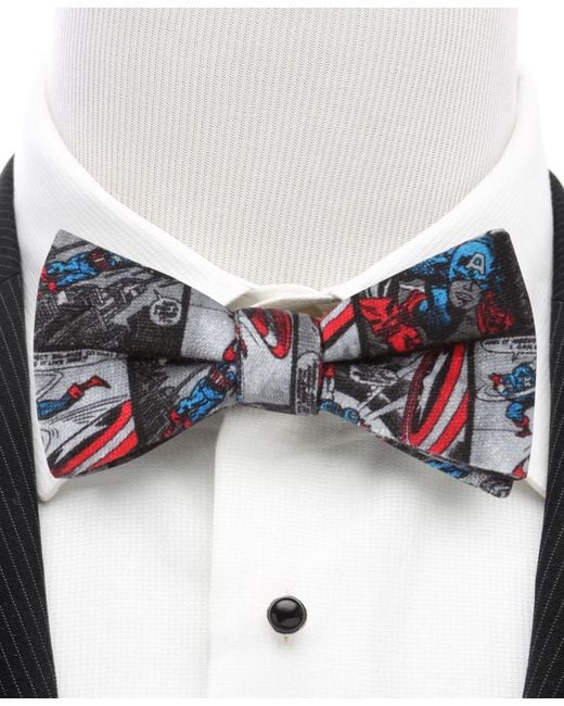 Marvel Blue Captain America Comic Bow Tie for men