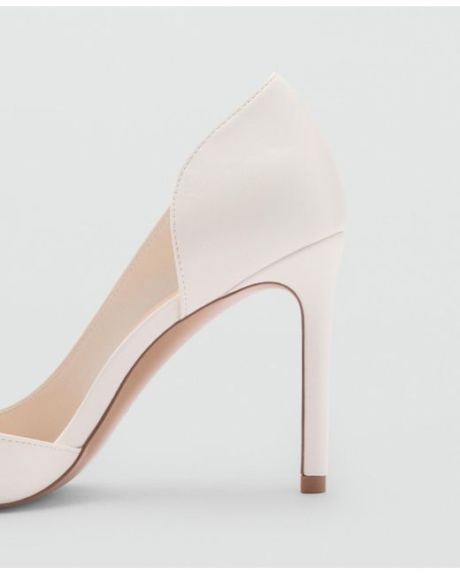 Mango White Asymmetrical Heeled Shoes