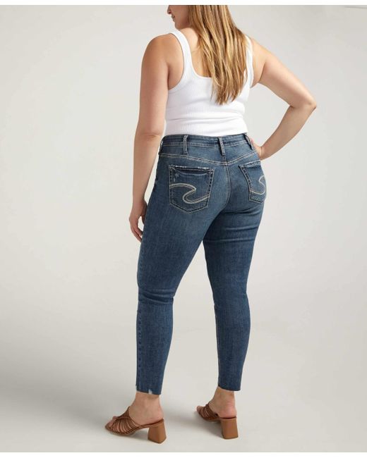 Silver Jeans Co. Blue Plus Size Suki Mid Rise Curvy Fit Skinny Jeans