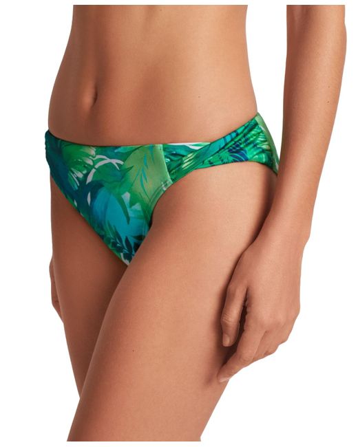 Ralph Lauren Blue Printed Twisted Side-tab Bikini Bottoms