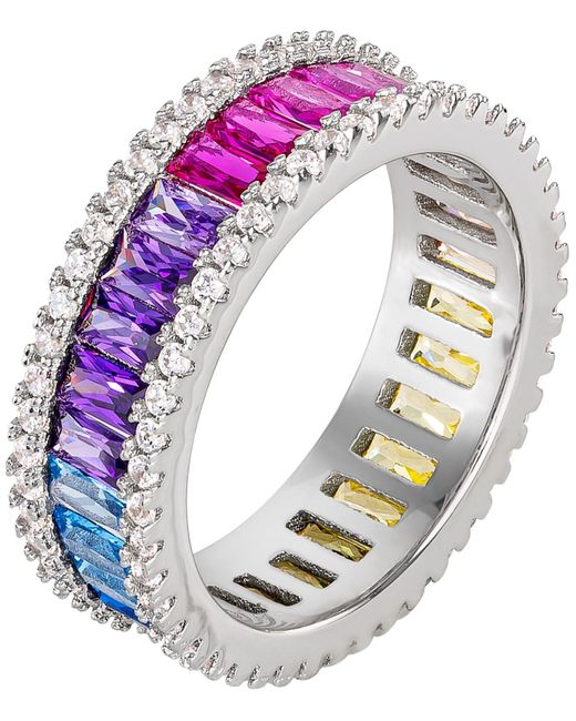 Giani Bernini Metallic Multicolor Cubic Zirconia Baguette Ring In Sterling Silver, Created For Macy's