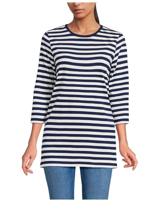 Lands' End Blue 3/4 Sleeve