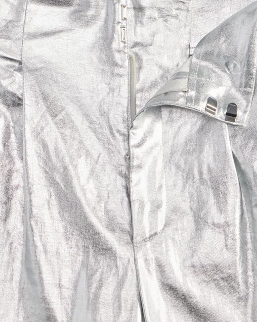 INC International Concepts White Metallic Wide-leg Pants