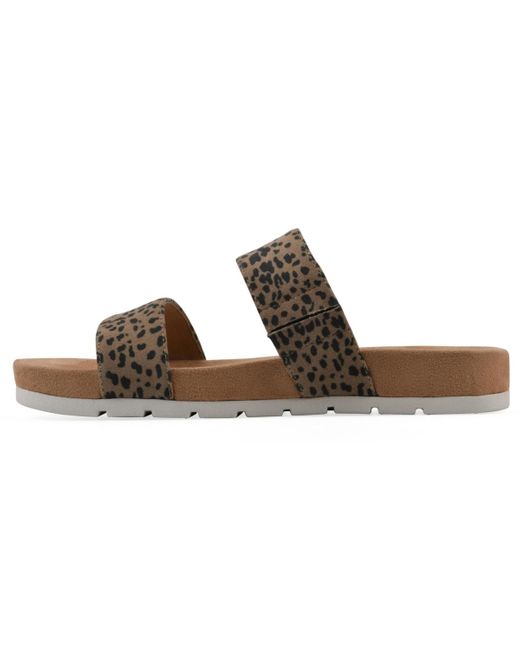 White Mountain Brown Tahlie Slide Slip-on Sandals