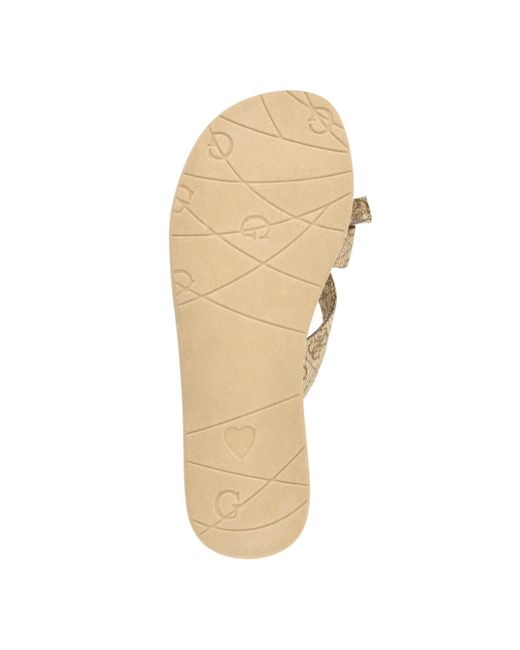 Guess White Tuta Low Embellished Bow Molded Flip Flops