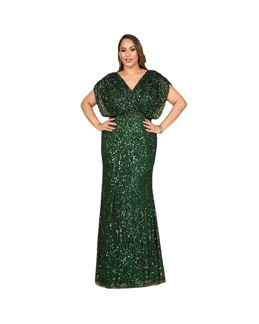 Lara Green Beaded Gown