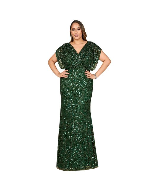 Lara Green Beaded Gown