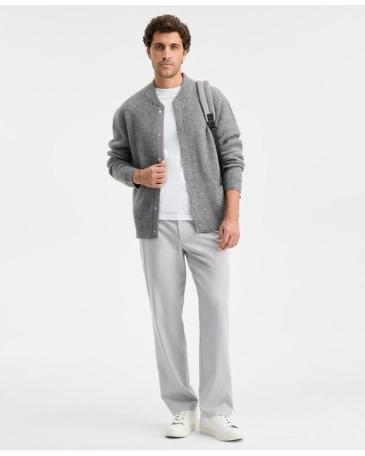 Alfani Gray Elevated Sweater Bomber for men