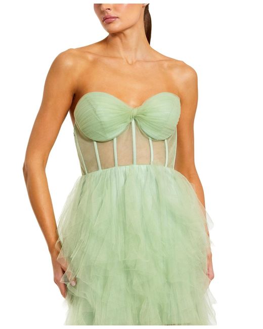 Mac Duggal Green Strapless Corset Gown