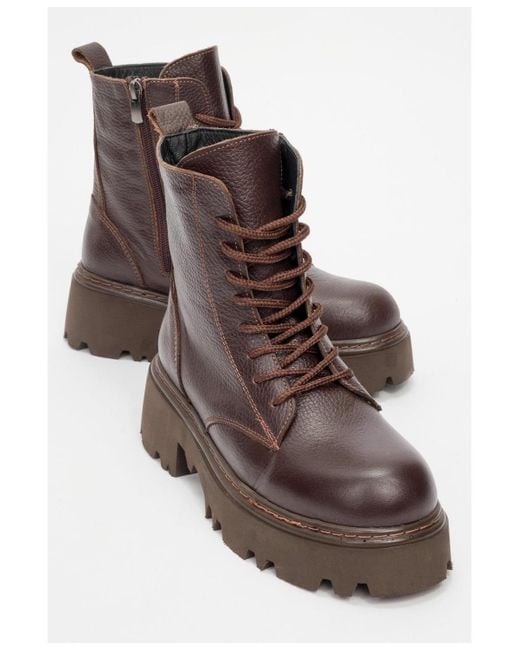 Forever & Always Shoes Brown Tina Leather Ankle Boot ()