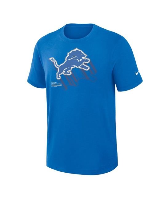 Nike Blue Detroit Lions Left End Run Slub Performance T-shirt for men