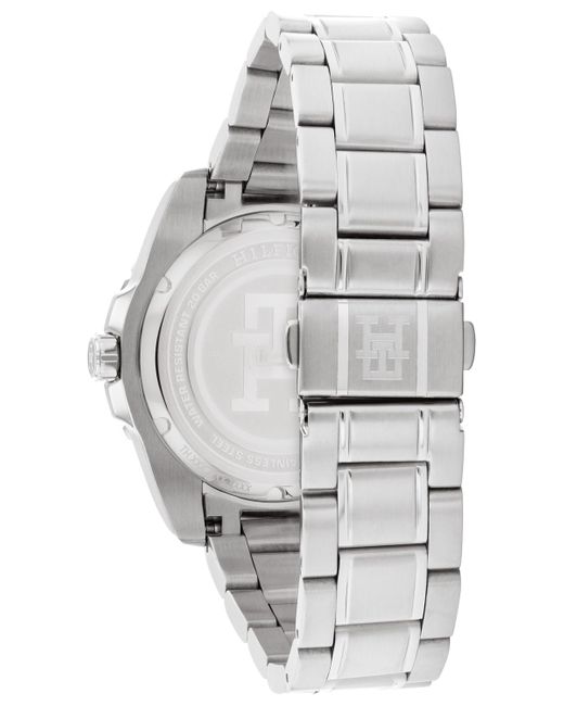 Tommy Hilfiger Gray Swiss Silver Stainless Steel Watch 42mm for men