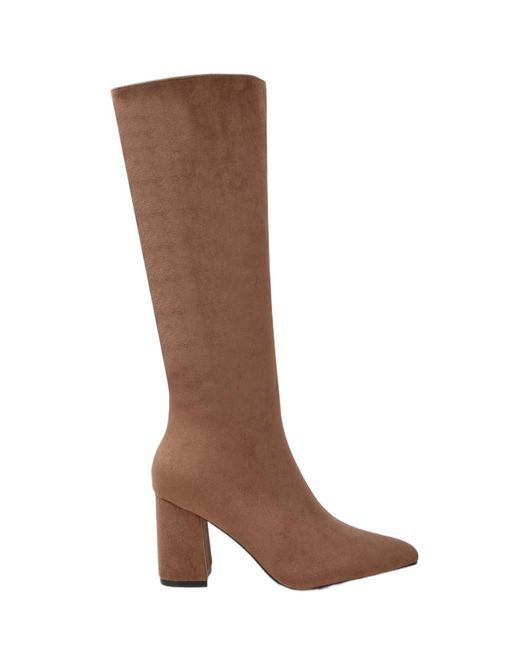 BERNESS Brown Adele Block Heel Knee High Boots