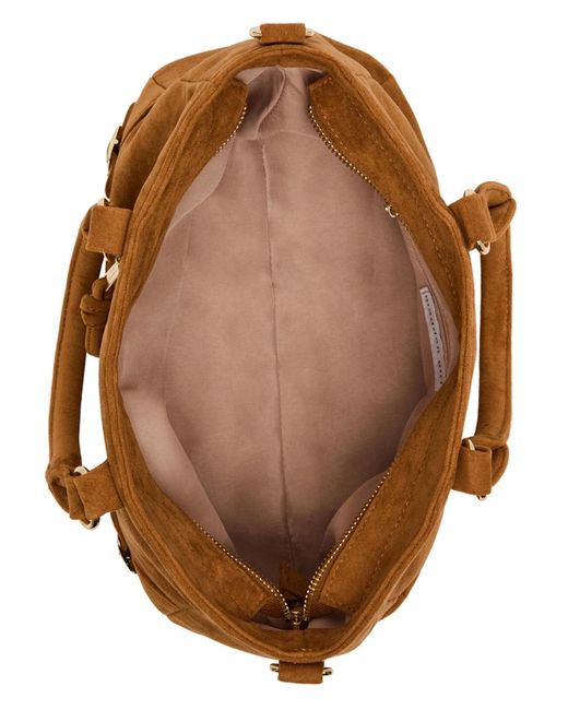 Madden Girl Brown Violett Small Zipper Satchel Bag