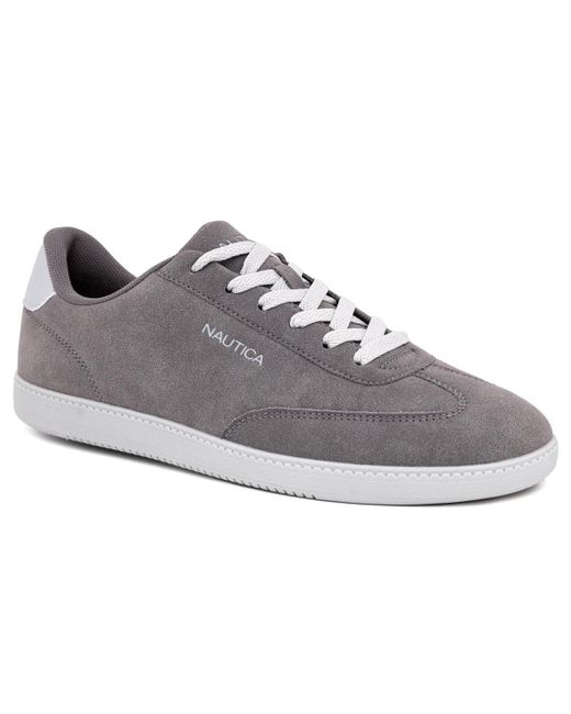 Nautica Gray Iod Lace Up Court Sneakers for men