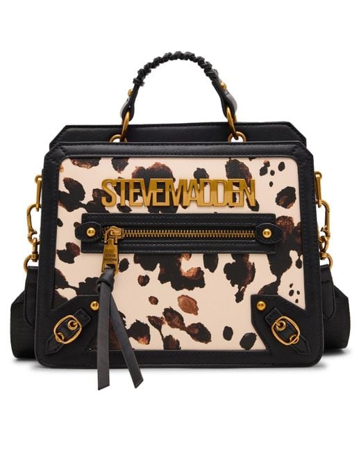 Steve Madden Black Bevelyn Satchel Bag