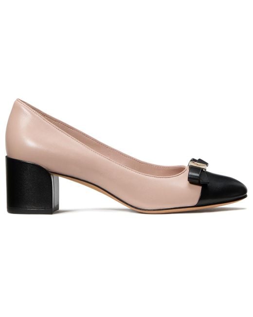 Kate Spade Brown Deco Bow Smooth Leather Ballet Pumps