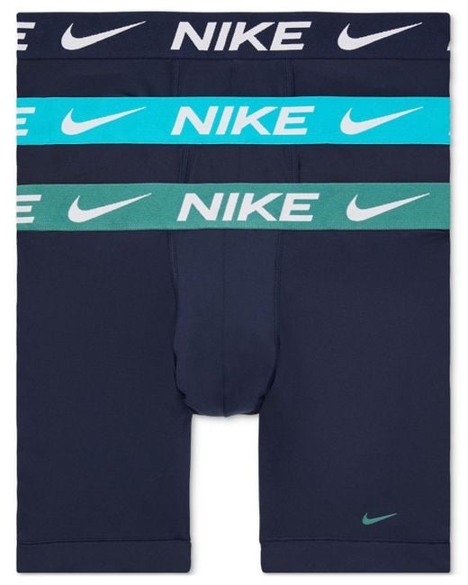 Nike Blue 3-pk. Dri-fit Essential Micro Boxer Briefs for men