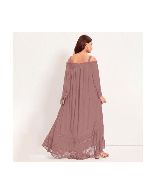 June + Vie Pink June + Vie June + Vie Off-the-shoulder Maxi Dress