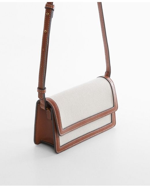 Mango White Flap Detail Textured Bag