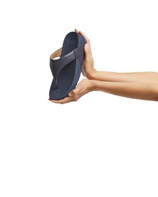 Fitflop Blue Lulu Leather Toepost Flip-flop Sandals