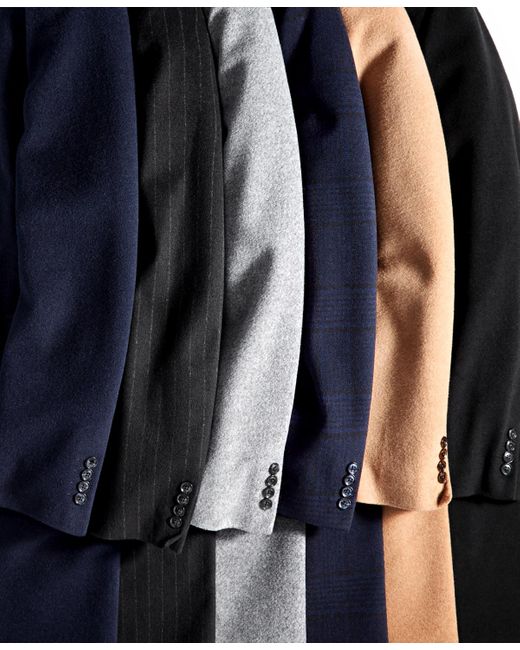 Tommy Hilfiger Black Modern-fit Overcoat for men