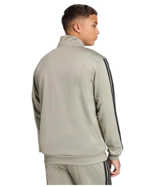 Adidas Gray 3 Stripes Tricot Regular Track Top for men