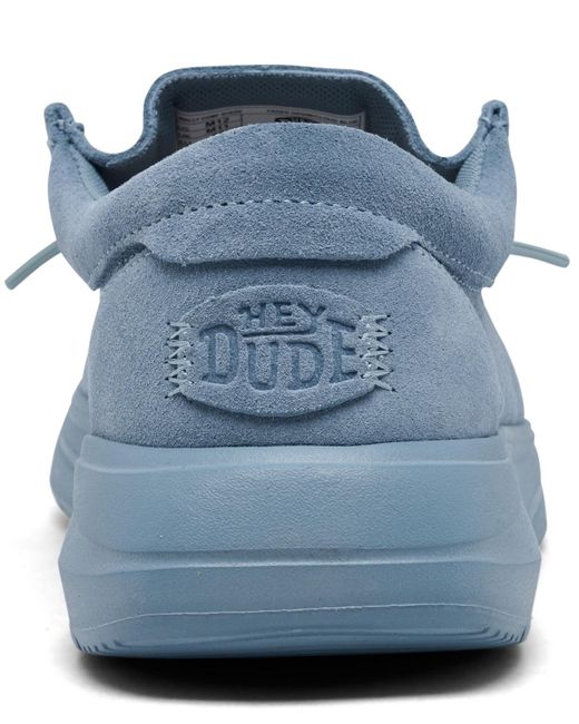 HeyDude Blue Wally Comfort Suede Casual Sneakers From Finish Line for men