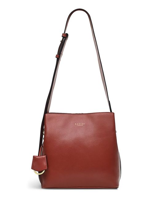 Radley Dukes Place Medium Pebble Leather Compartment Crossbody in Red