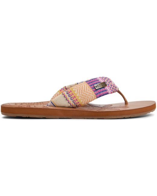 Roxy Pink Tulum Slip-on Flat Sandals