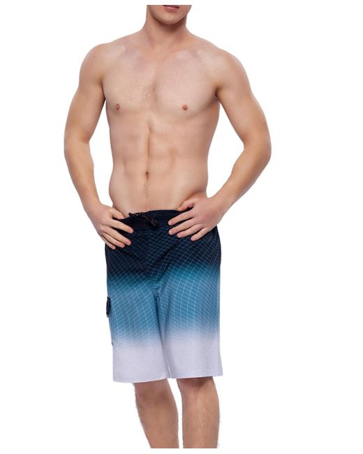 Rokka&Rolla Blue 9" No Liner Board Shorts Elastic Waist Quick Dry Swim Trunks for men