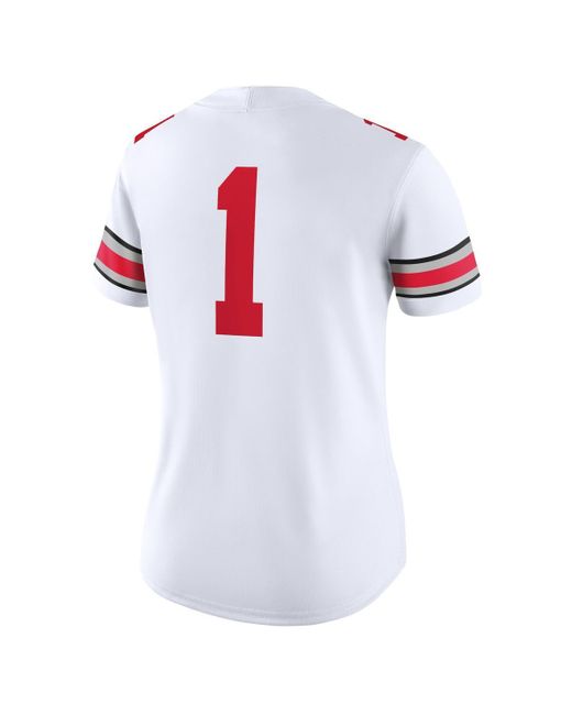 Nike White 1 Ohio State Buckeyes Game Jersey