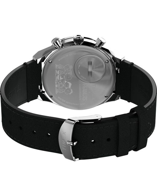 Timex Metallic Chronograph Leather Watch for men