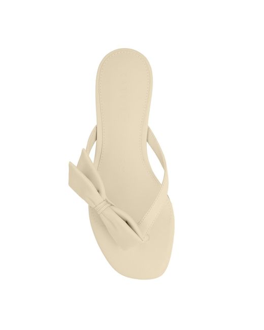 Katy Perry Natural Halie Bow Thong Slip-on Flat Sandals