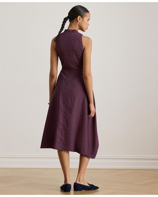 Ralph Lauren Red Print Tie-front Sleeveless Dress