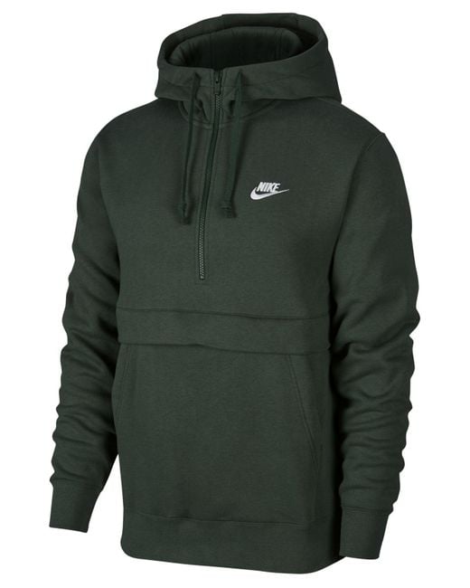 Nike Green Club Fleece Colorblocked Half-zip Hoodie for men