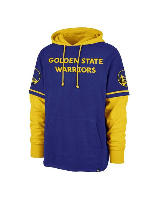 '47 Blue Golden State Warriors Trifecta Shortstop Pullover Hoodie for men