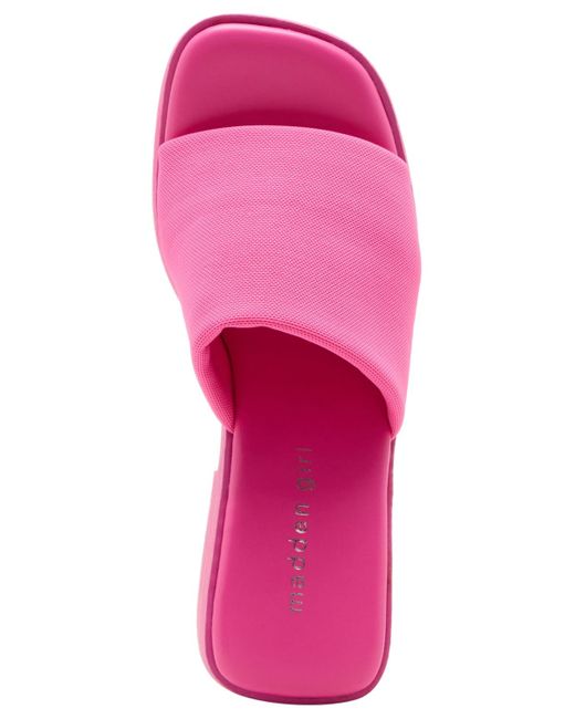 Madden Girl Pink Raquel Platform Slide Sandals