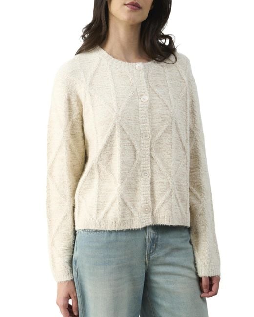Velez Natural Diamond Pattern Knitted Cardigan