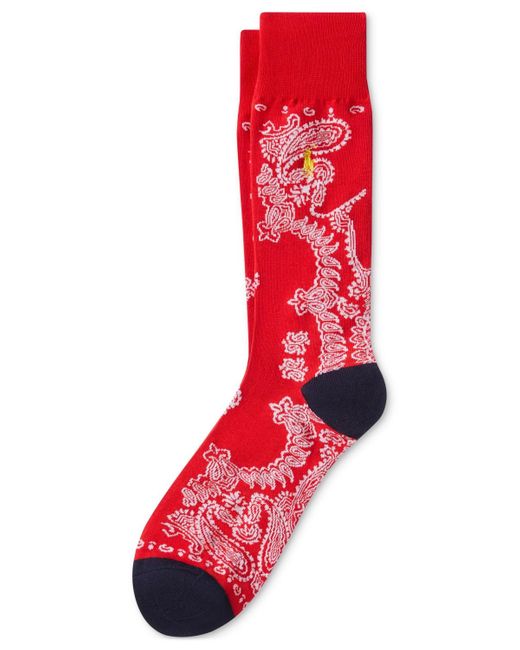 Polo Ralph Lauren Red Bandana-print Slack Socks for men