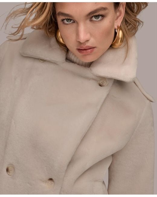Donna Karan Natural Double-breasted Coat