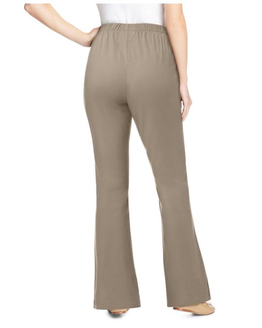 Woman Within Gray Within Fineline Stretch Denim Pull-on Bootcut Jeans