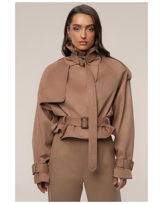 JLUXLABEL Brown Latte Cropped Jacket